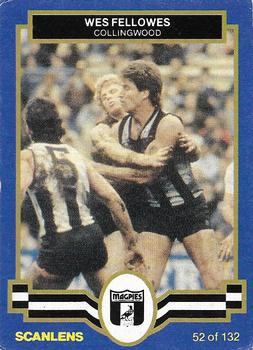 1986 Scanlens VFL #52 Wes Fellowes Front